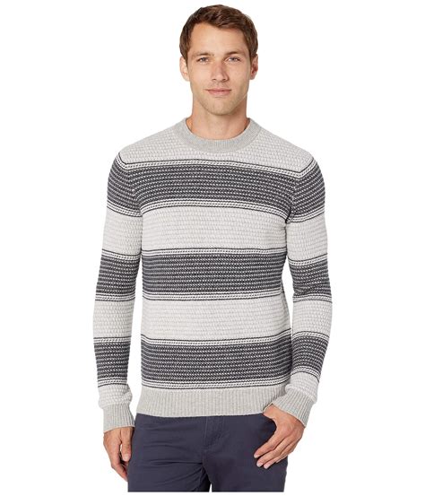 Michael Kors Men’s Striped Crewneck Sweaters, Gray, 